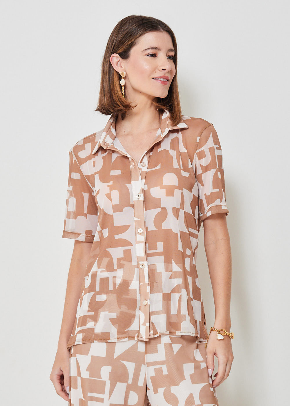 65.20.3401EST CAMISA TULE ESTAMPA MOSAICO