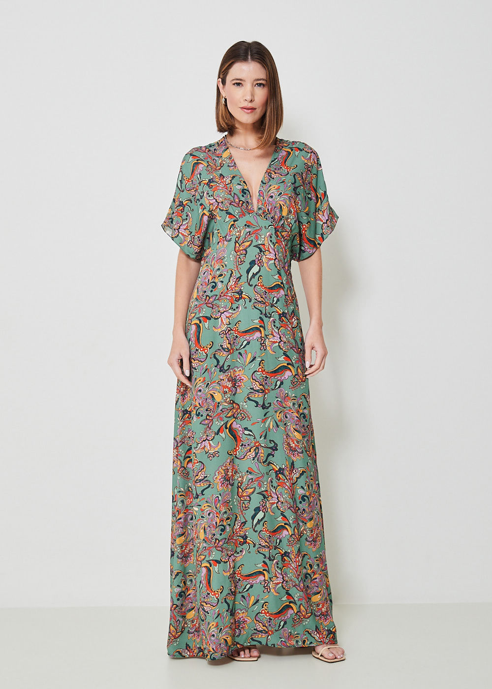 53.50.3439EST VESTIDO LONGO ESTAMPA COLORFUL PAISLEY