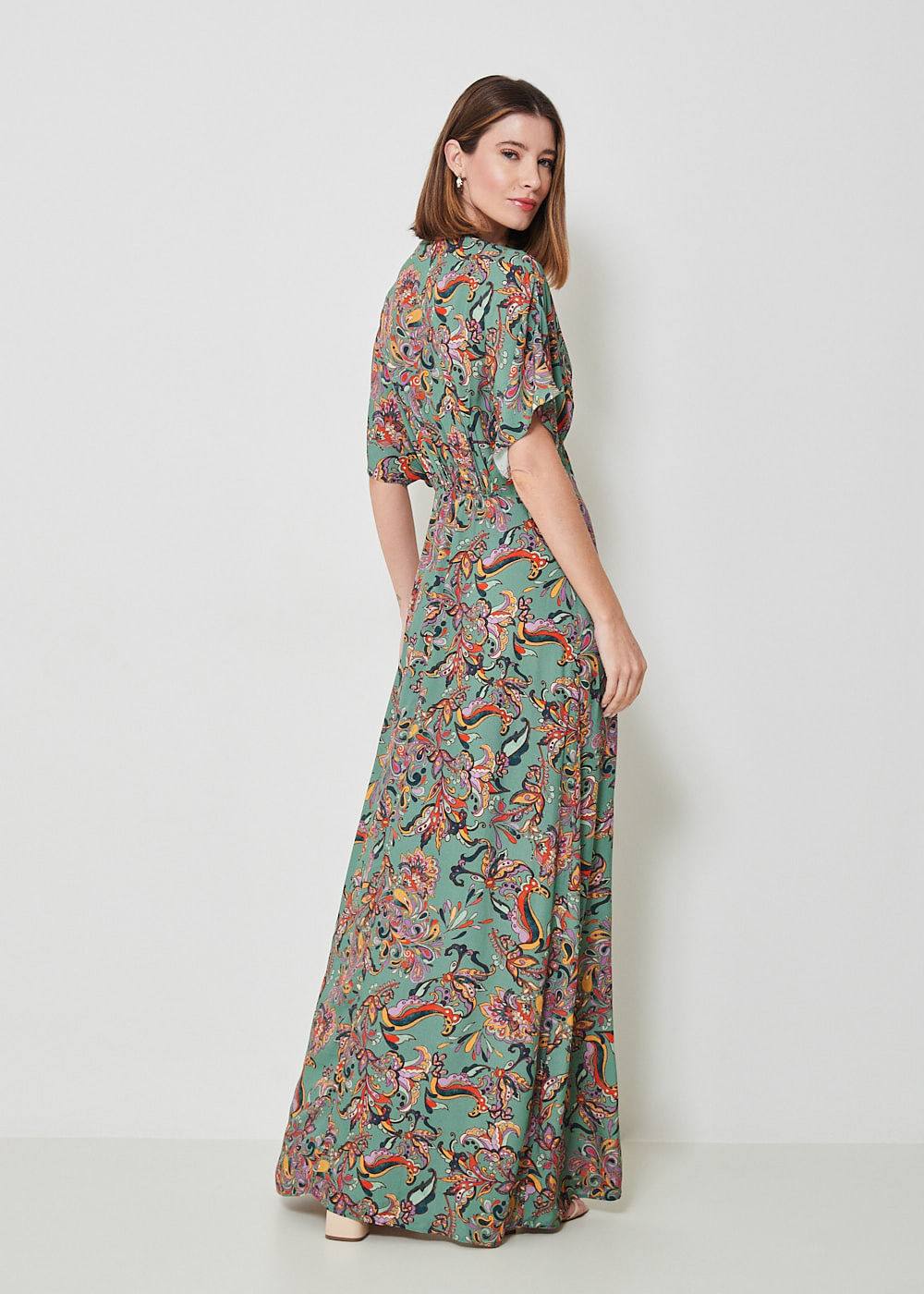 53.50.3439EST VESTIDO LONGO ESTAMPA COLORFUL PAISLEY