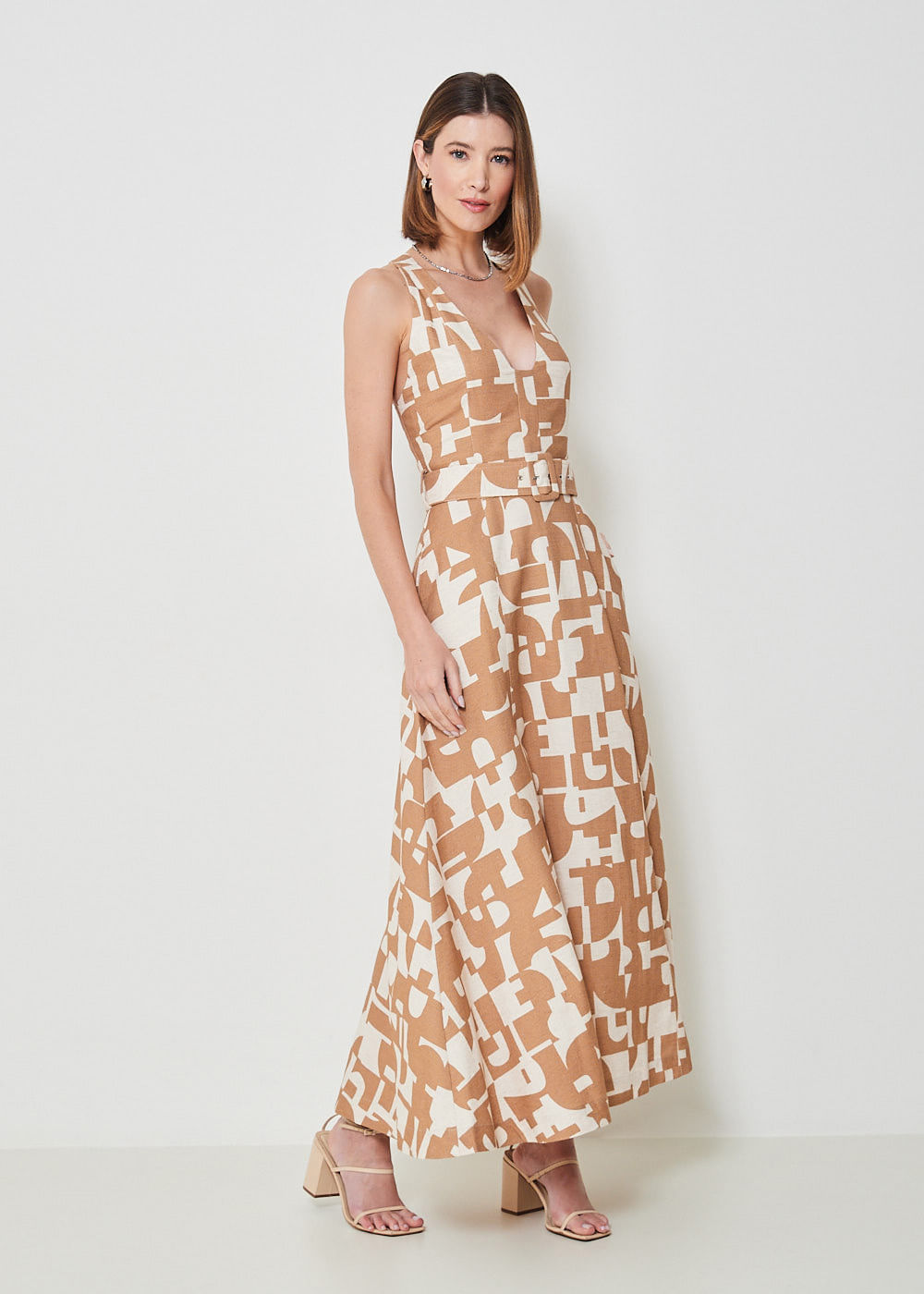 53.50.3442EST VESTIDO LONGUETE ESTAMPA MOSAICO