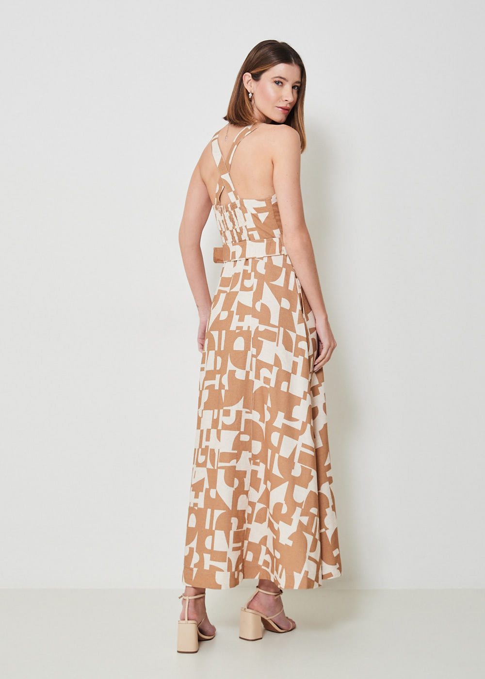 53.50.3442EST VESTIDO LONGUETE ESTAMPA MOSAICO