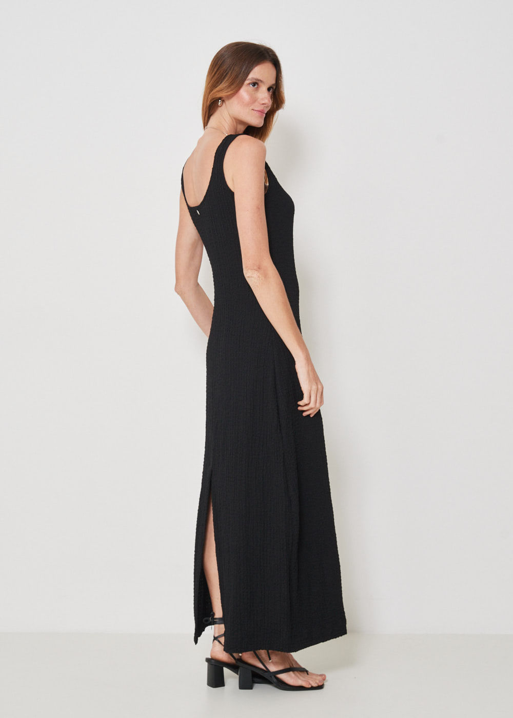 63.11.3407PTO VESTIDO MIDI  EM GOLA QUADRADA
