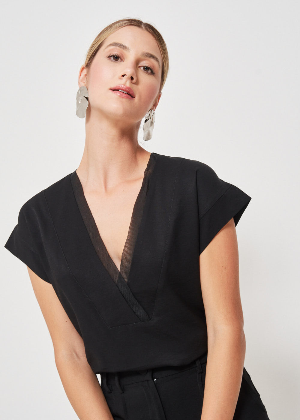 57.40.3410PTO BLUSA DECOTE V TRANSPASSADO - HIGHLINE