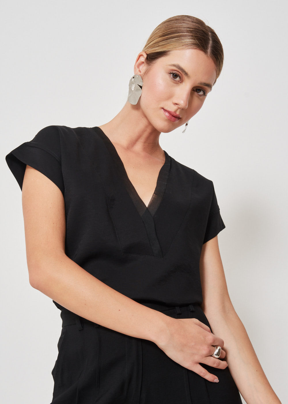 57.40.3410PTO BLUSA DECOTE V TRANSPASSADO - HIGHLINE