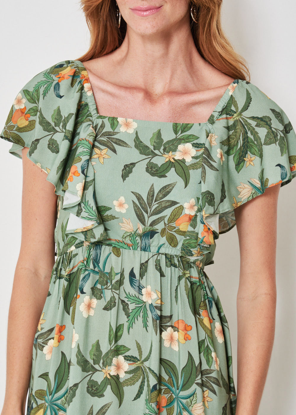 53.22.3413EST VESTIDO MIDI ESTAMPA GARDEN