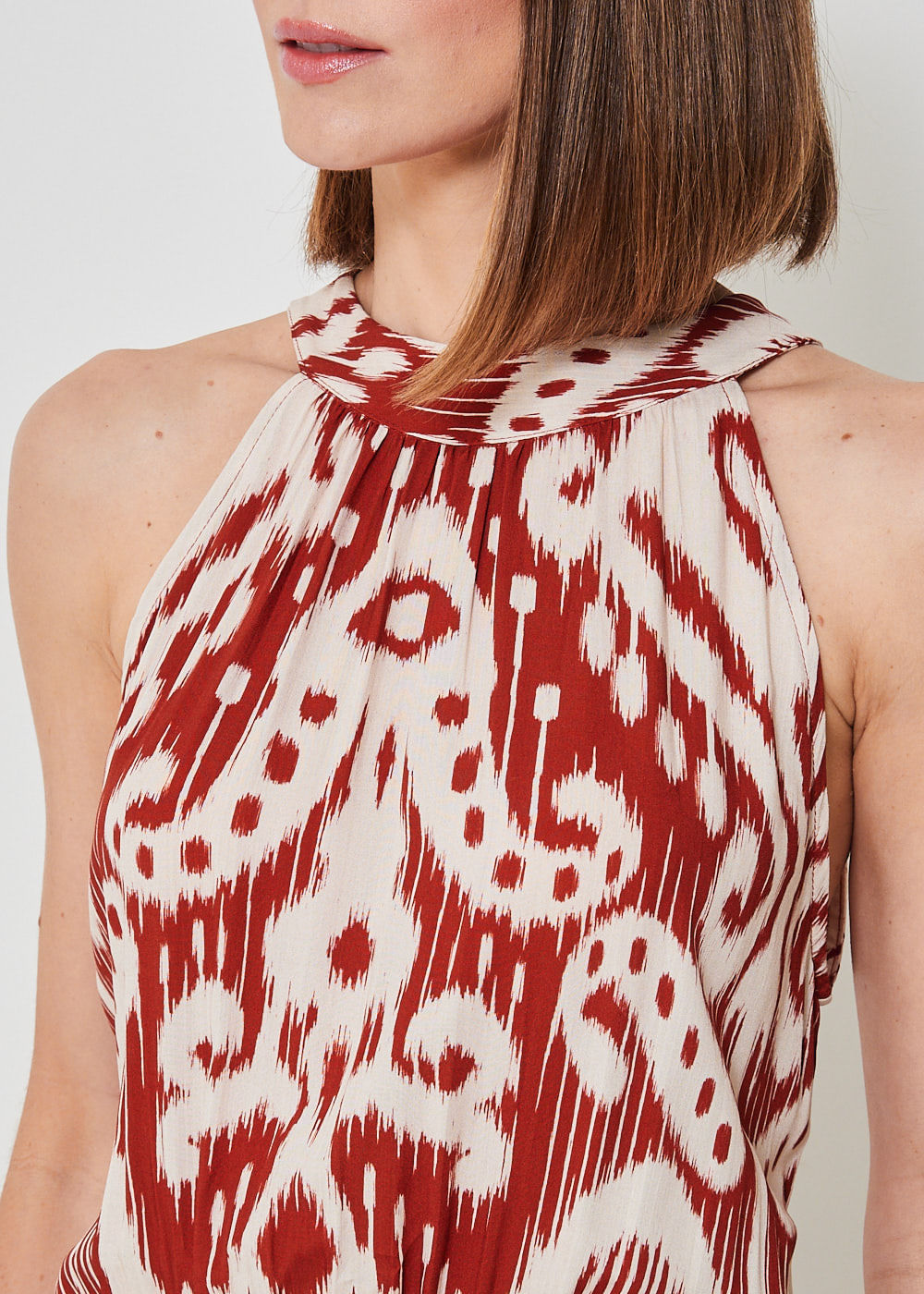 53.50.3441EST VESTIDO MIDI ESTAMPA SUMMER IKAT