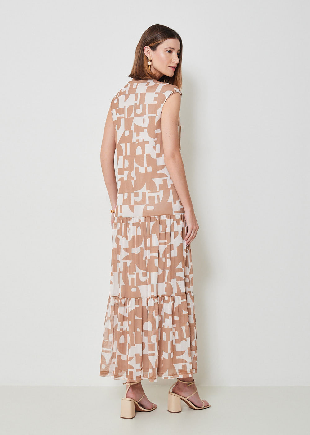 63.50.3405EST VESTIDO TULE LONGUETE ESTAMPA MOSAICO
