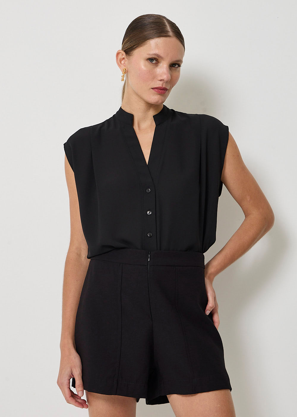 57.40.3417PTO BLUSA CHIFFON M/C CAVADA PREGAS