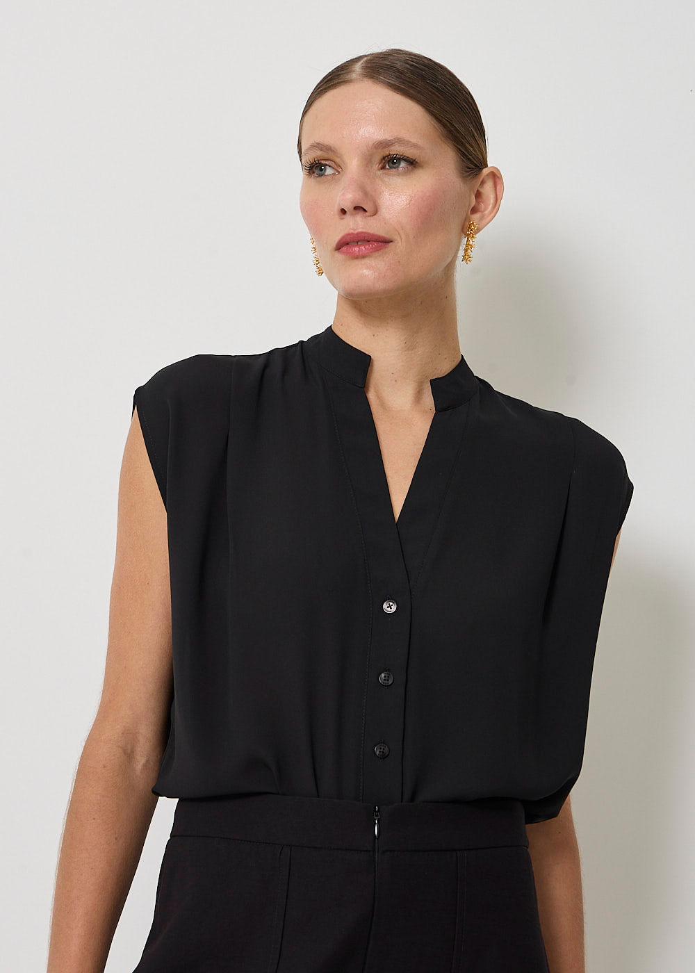 57.40.3417PTO BLUSA CHIFFON M/C CAVADA PREGAS