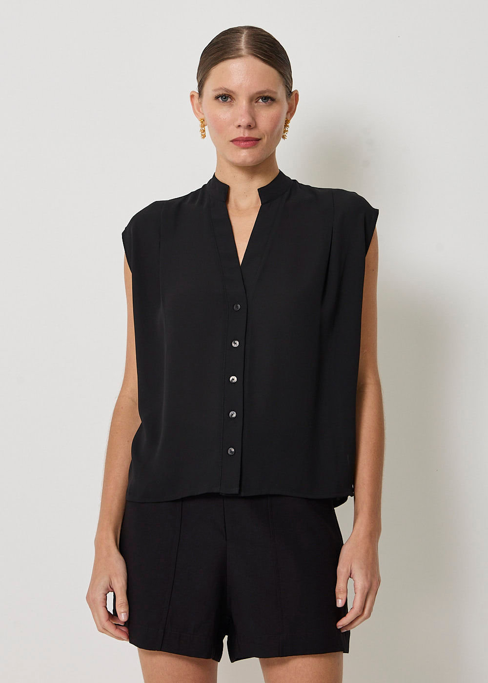 57.40.3417PTO BLUSA CHIFFON M/C CAVADA PREGAS