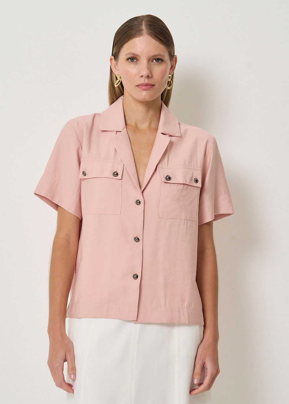 25.40.3405RSE BLUSA M/C DECOTE COM  AMARRAÇÃO - HIGHLINE