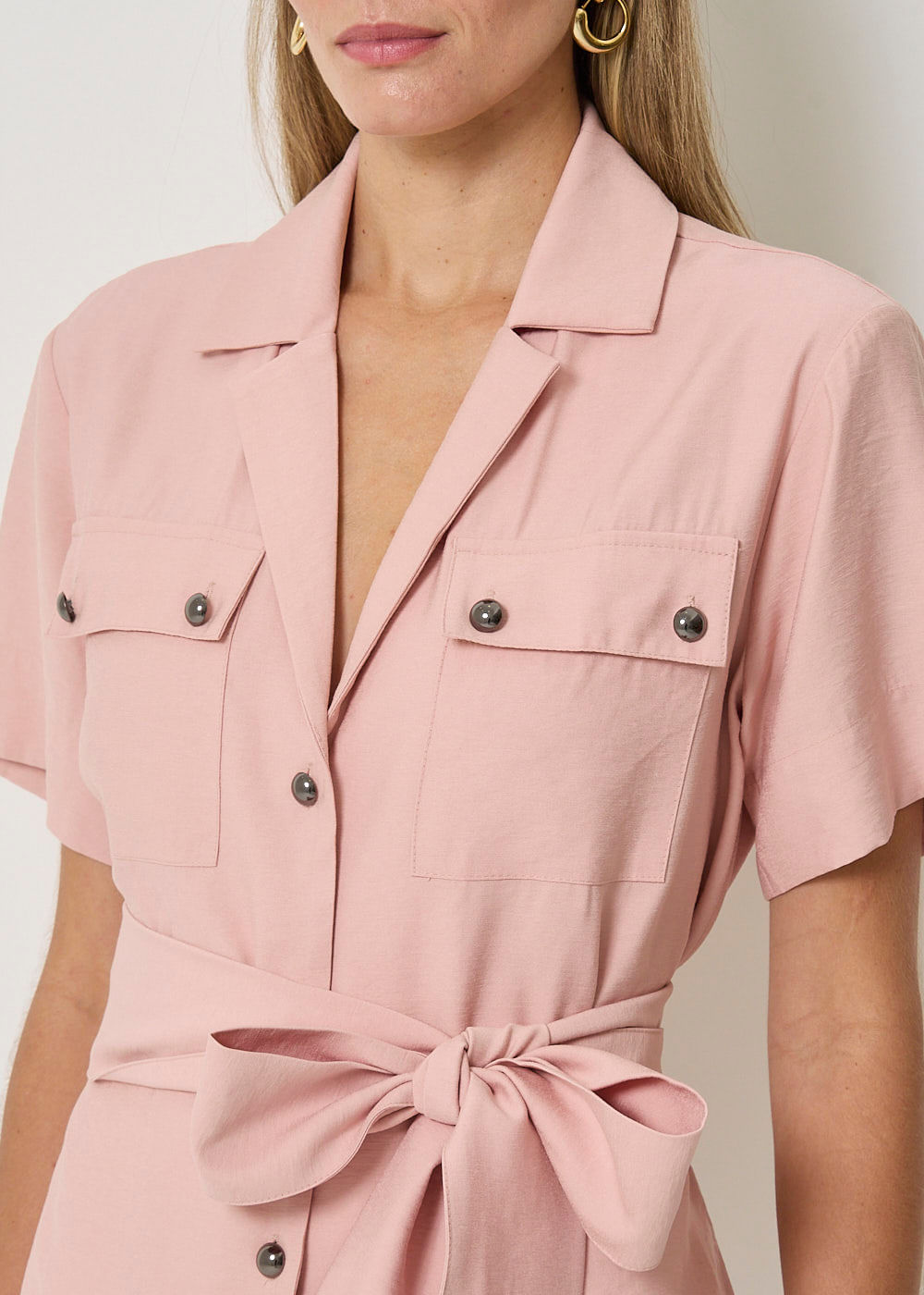 25.40.3405RSE BLUSA M/C DECOTE COM  AMARRAÇÃO - HIGHLINE