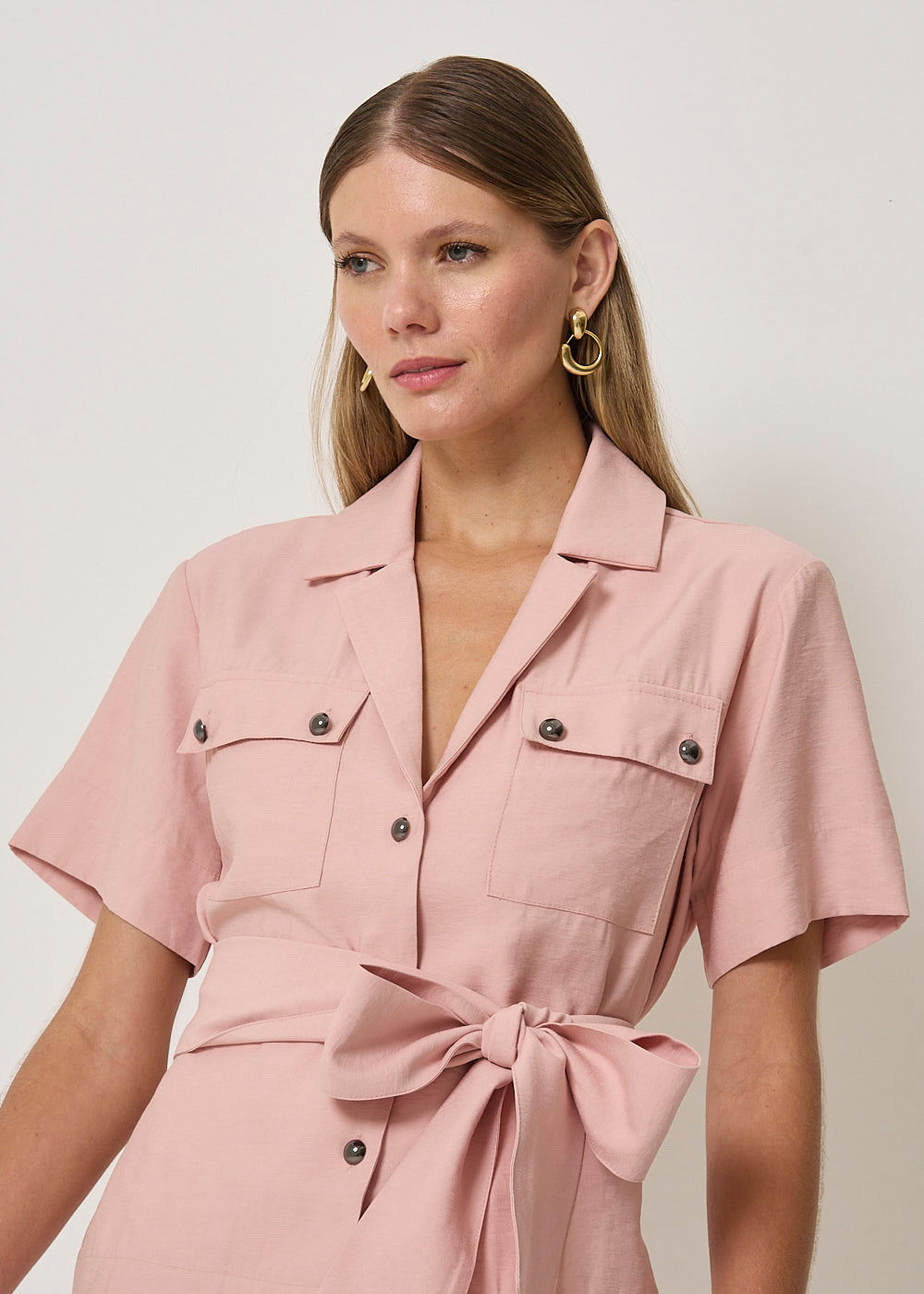 25.40.3405RSE BLUSA M/C DECOTE COM  AMARRAÇÃO - HIGHLINE