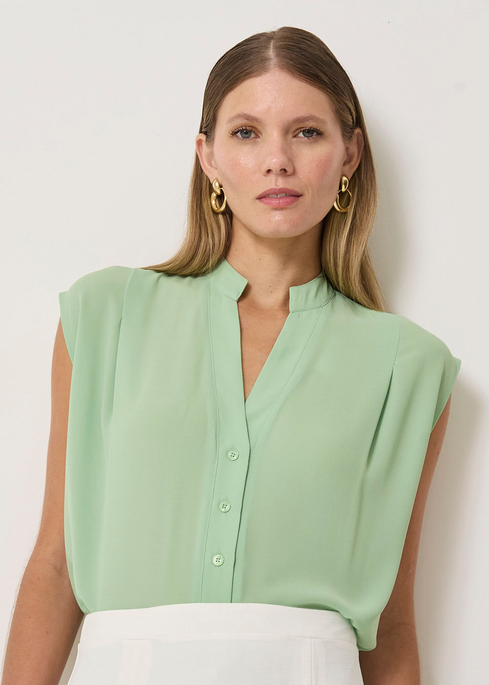 57.40.3417PST BLUSA CHIFFON M/C CAVADA PREGAS