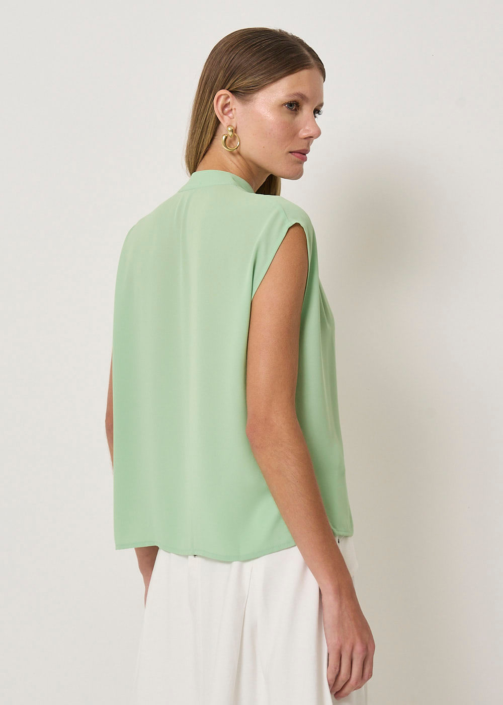 57.40.3417PST BLUSA CHIFFON M/C CAVADA PREGAS
