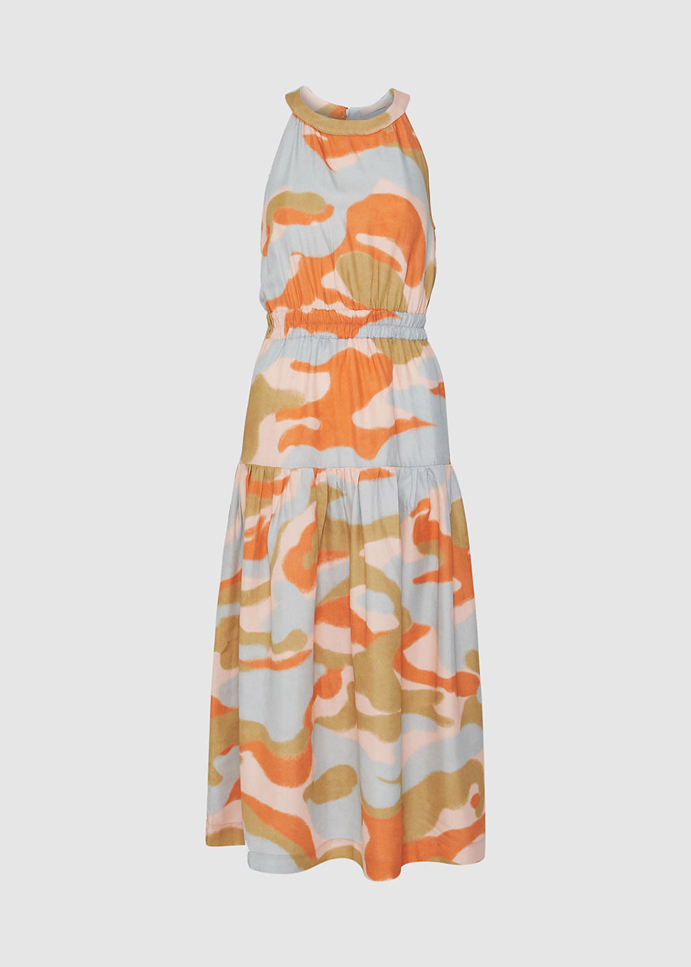 53.50.3450EST VESTIDO LONGUETE GOLA  HALTER ESTAMPA VENTOS