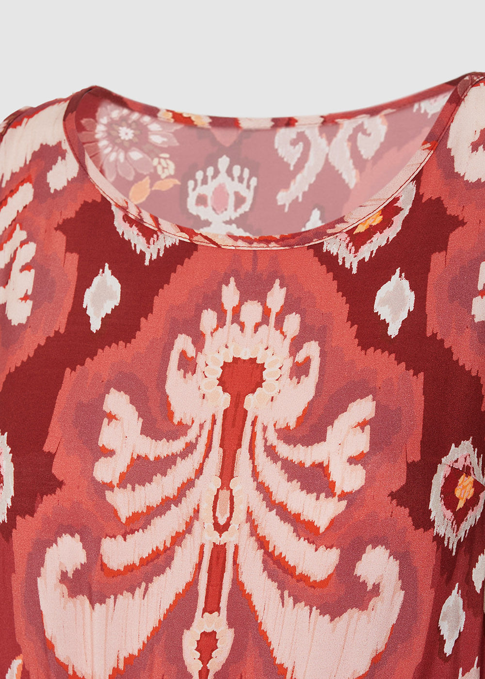 53.50.3456EST VESTIDO LONGO DETALHADO ESTAMPA WARM ABSTRACT