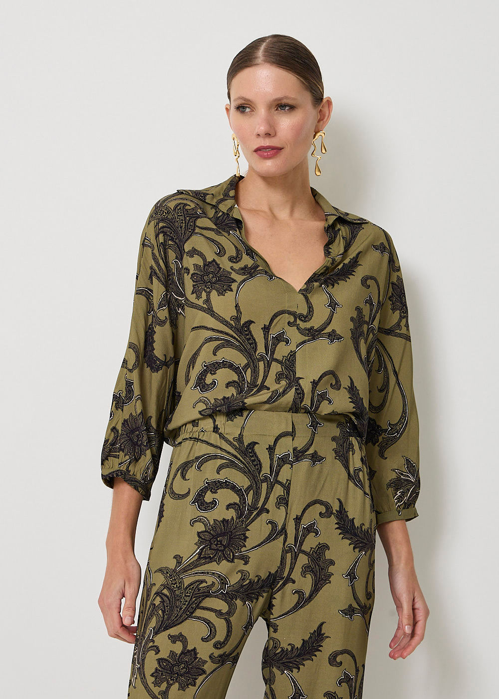 56.20.3508EST BLUSA MANGA 7/8 ESTAMPA LACE FLOWERS