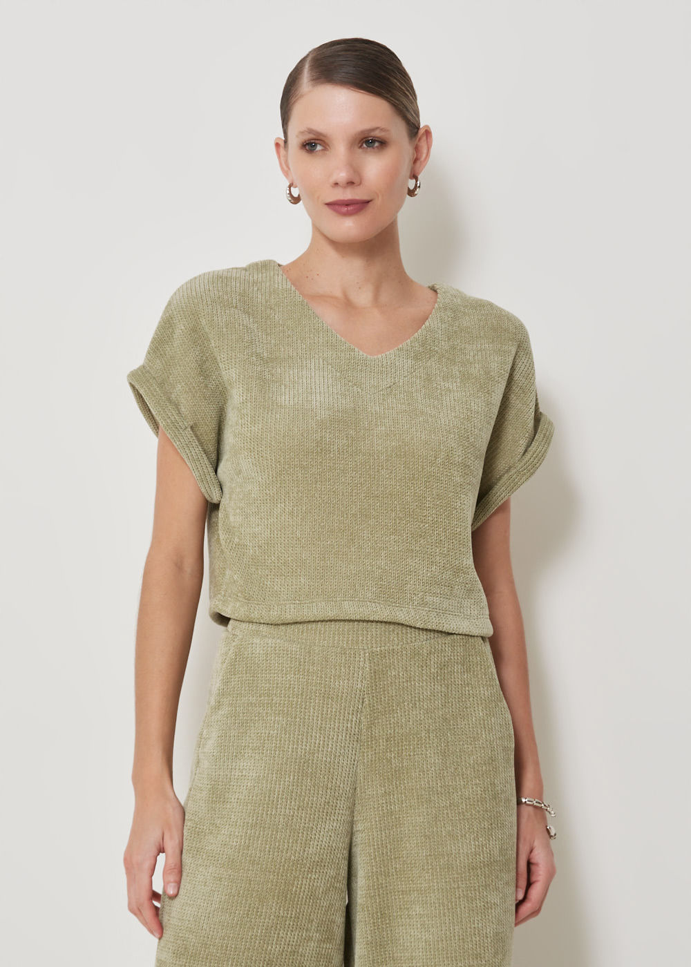 67.40.3510OLI BLUSA MALHA M/C TEXTURIZADA