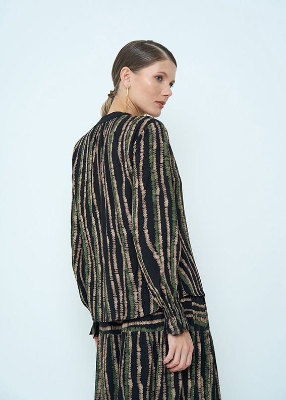 56.20.3501EST BLUSA PUNHO LASTEX ESTAMPA CIRCLES COLORS