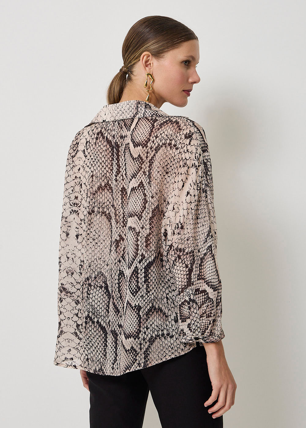 56.20.3509EST BLUSA MANGA 7/8 ESTAMPA SNAKE SKIN