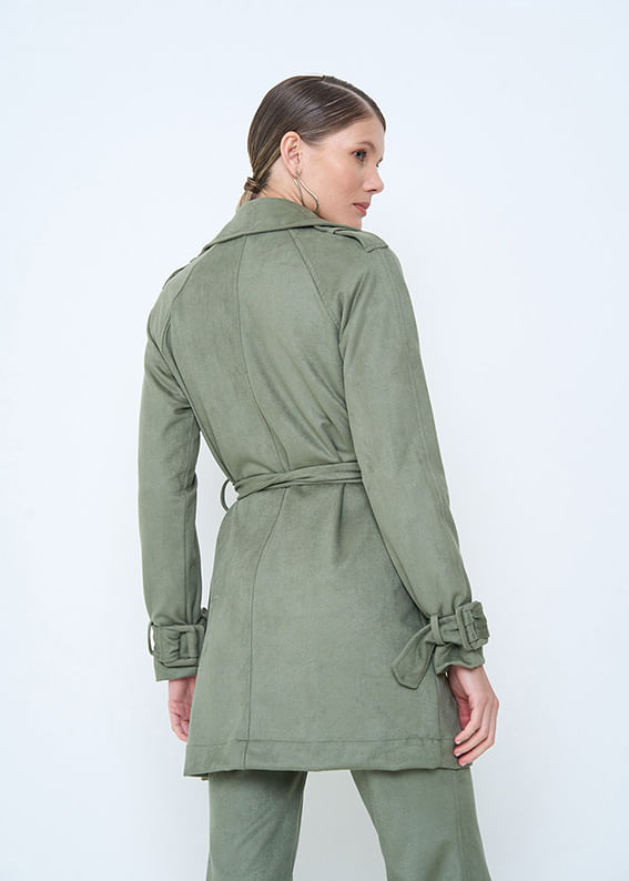 31.50.3501OLI TRENCH COAT ALONGADO C/ BOLSOS SUEDE