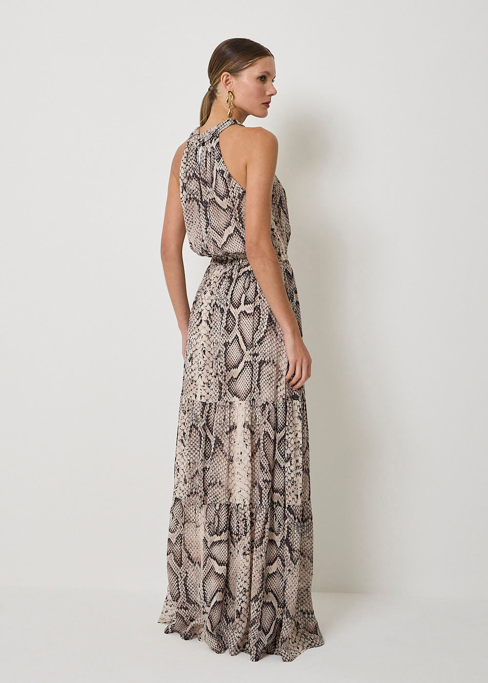 53.50.3518EST VESTIDO LONGO ESTAMPA SNAKE SKIN