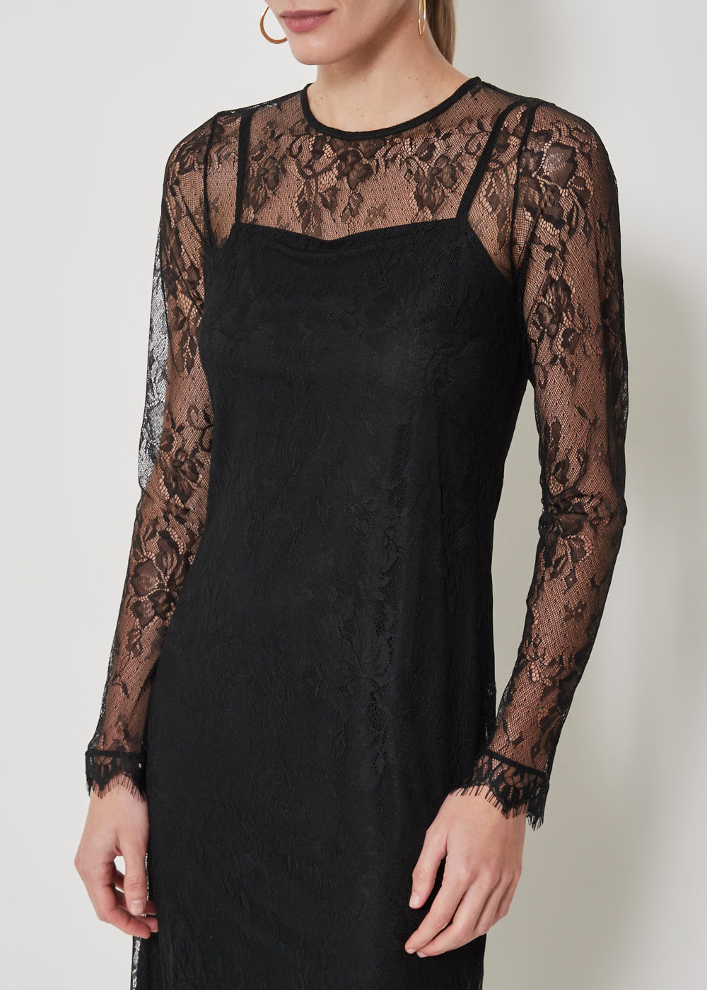 63.13.3501PTO VESTIDO MIDI RENDA M/G LONGA - HIGHLINE