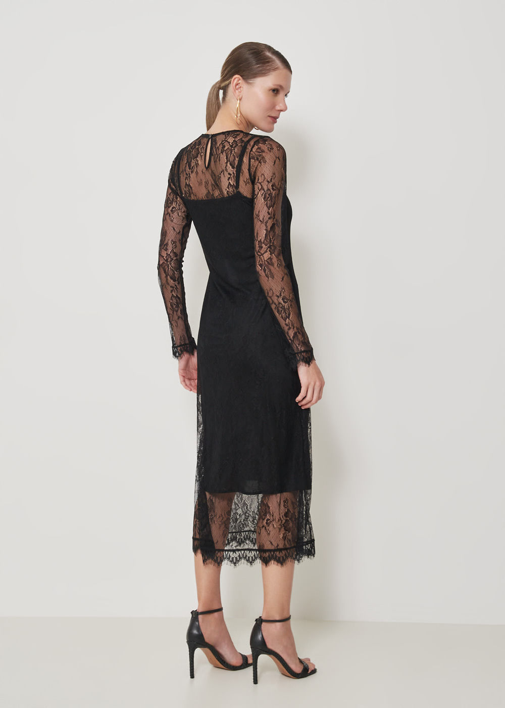 63.13.3501PTO VESTIDO MIDI RENDA M/G LONGA - HIGHLINE
