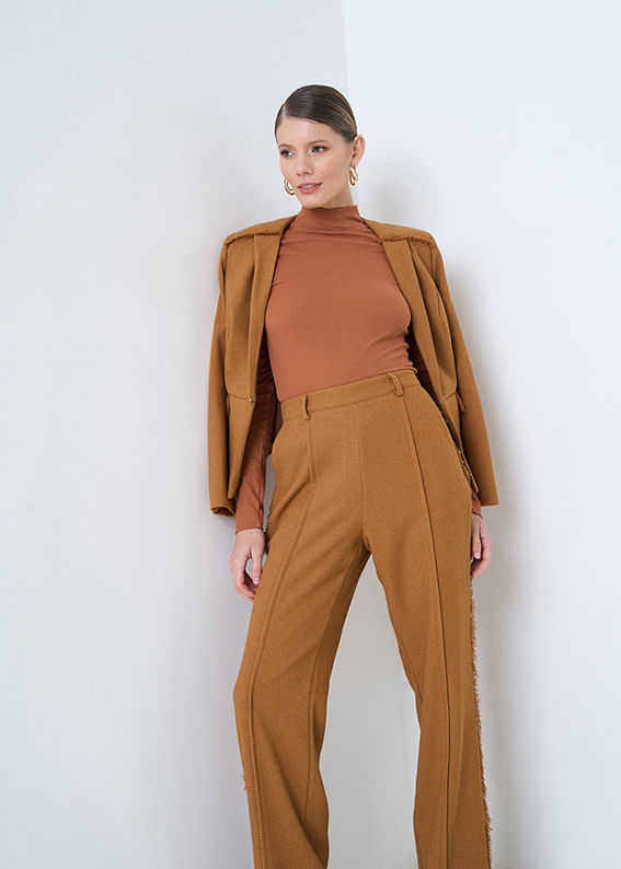 22.21.3507CHO CALÇA TWEED ALFAIATARIA DETALHADA C/ NERVURAS