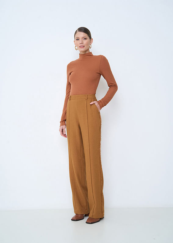 22.21.3507CHO CALÇA TWEED ALFAIATARIA DETALHADA C/ NERVURAS