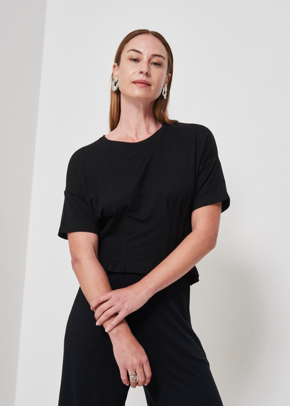 67.40.3505PTO BLUSA M/C MALHA COM PREGAS
