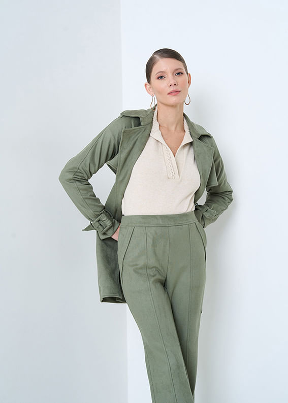 32.20.3503OLI CALÇA FLARE DETALHE NERVURAS SUEDE