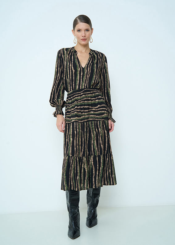 53.23.3501EST VESTIDO MIDI M/L ESTAMPA CIRCLES COLORS