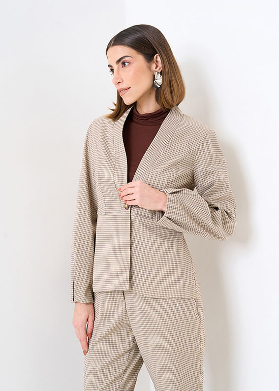 21.30.3510CHO BLAZER ALFAIATARIA XADREZ PIED POULE