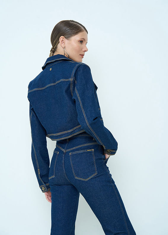 11.30.3501AMA JAQUETA JEANS PESPONTO TRIPLO