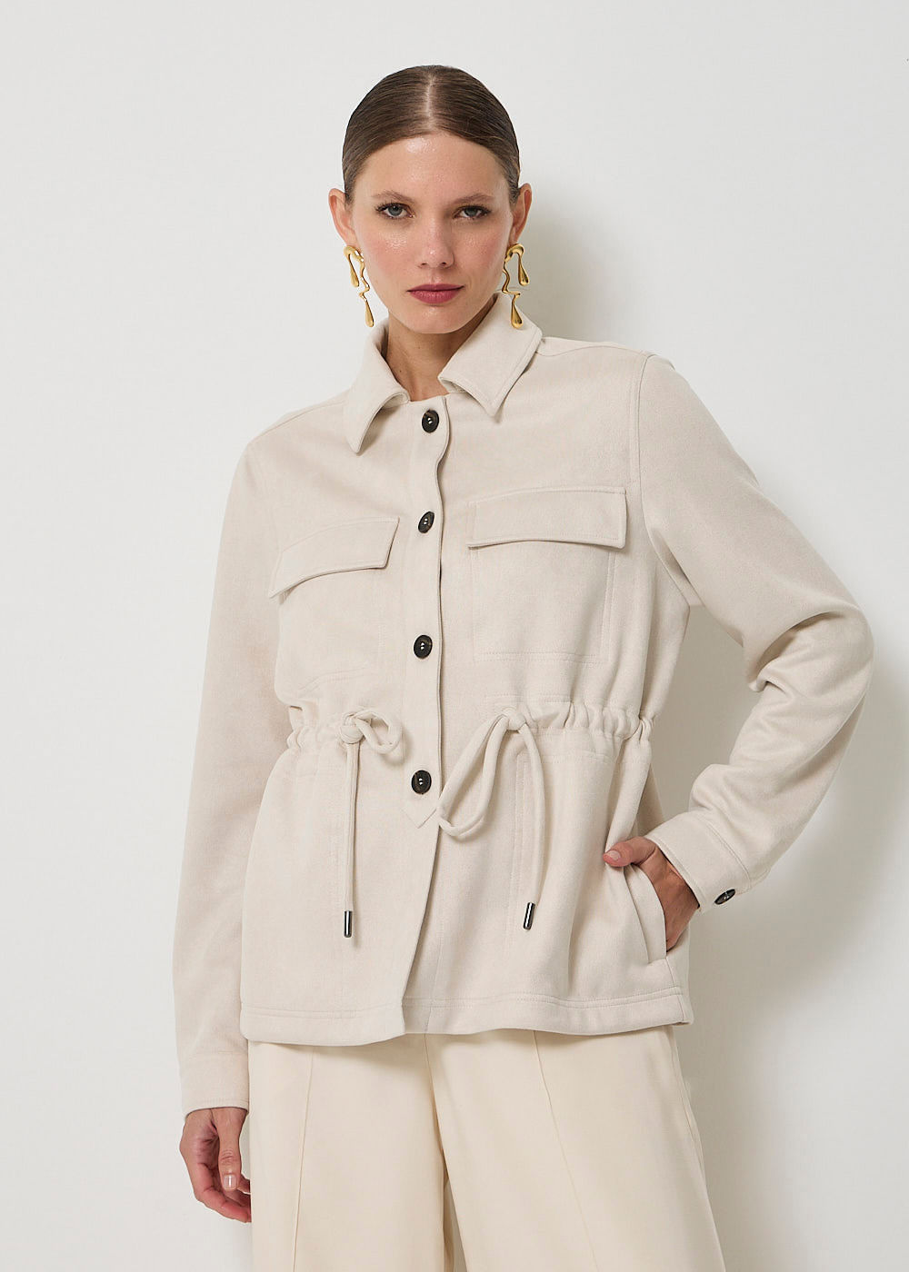 31.40.3503BRL PARKA DE SUEDE COM BOLSOS