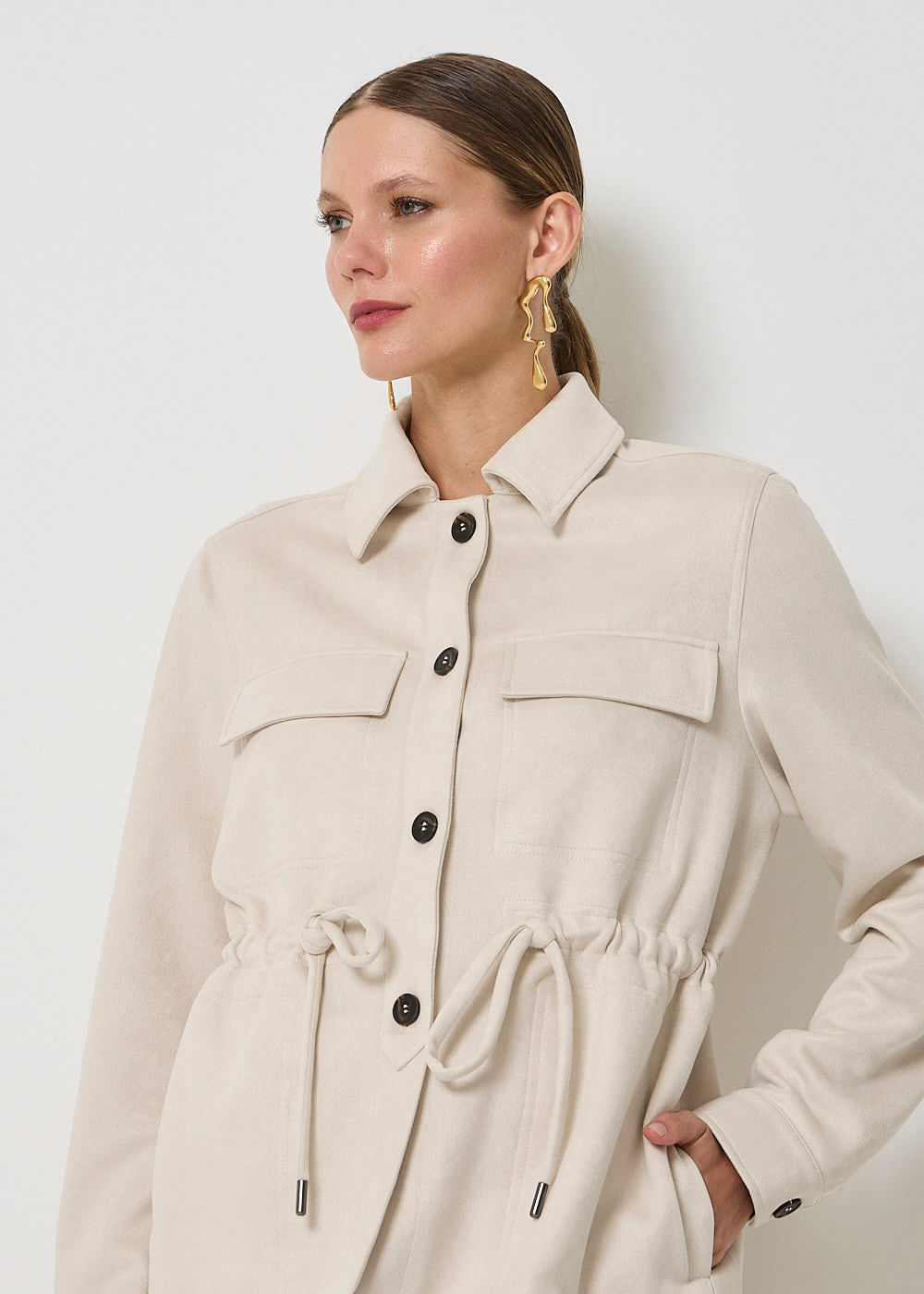 31.40.3503BRL PARKA DE SUEDE COM BOLSOS