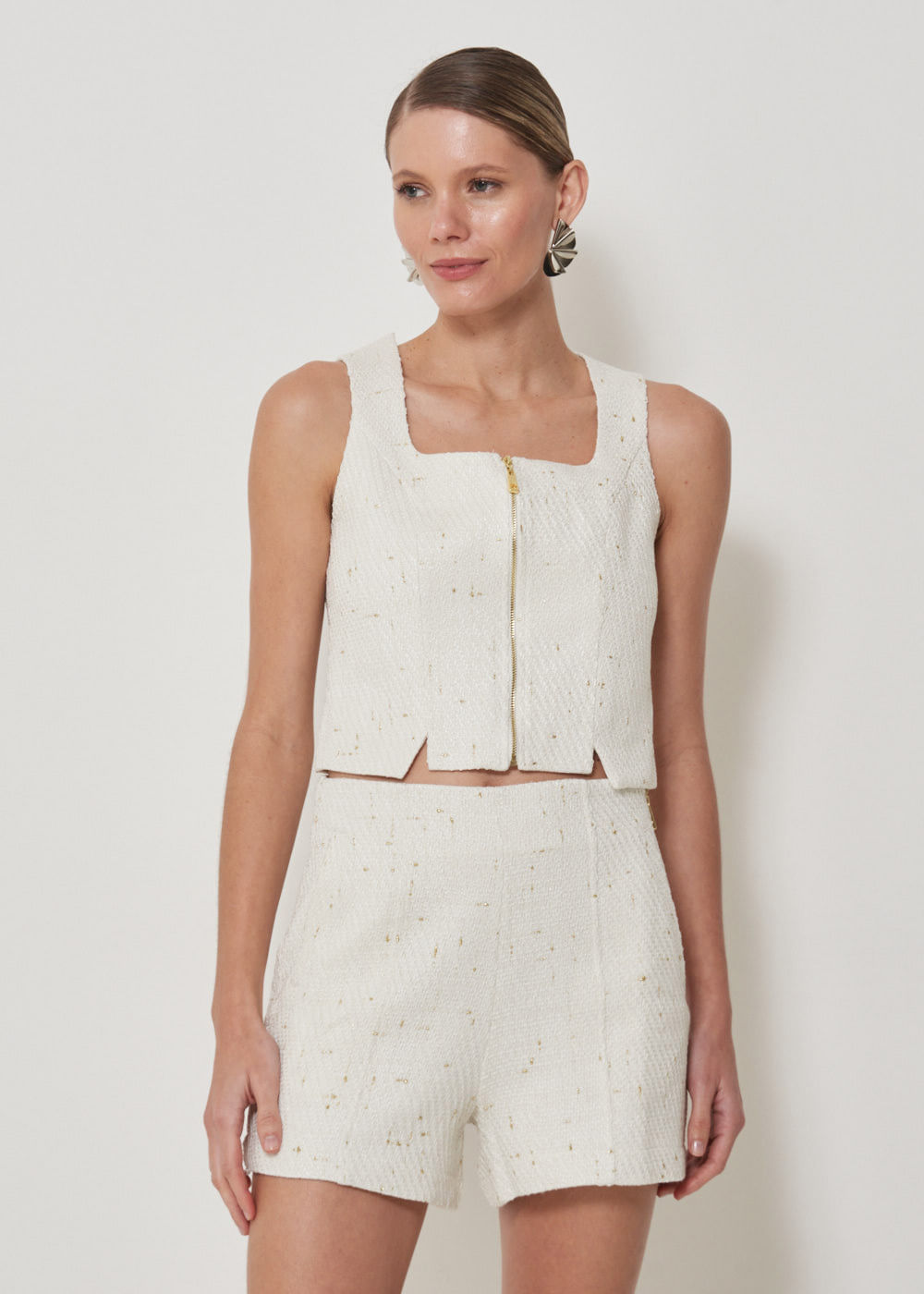 22.50.3502OFW SHORTS TWEED C/ DETALHE BRILHO - HIGHLINE