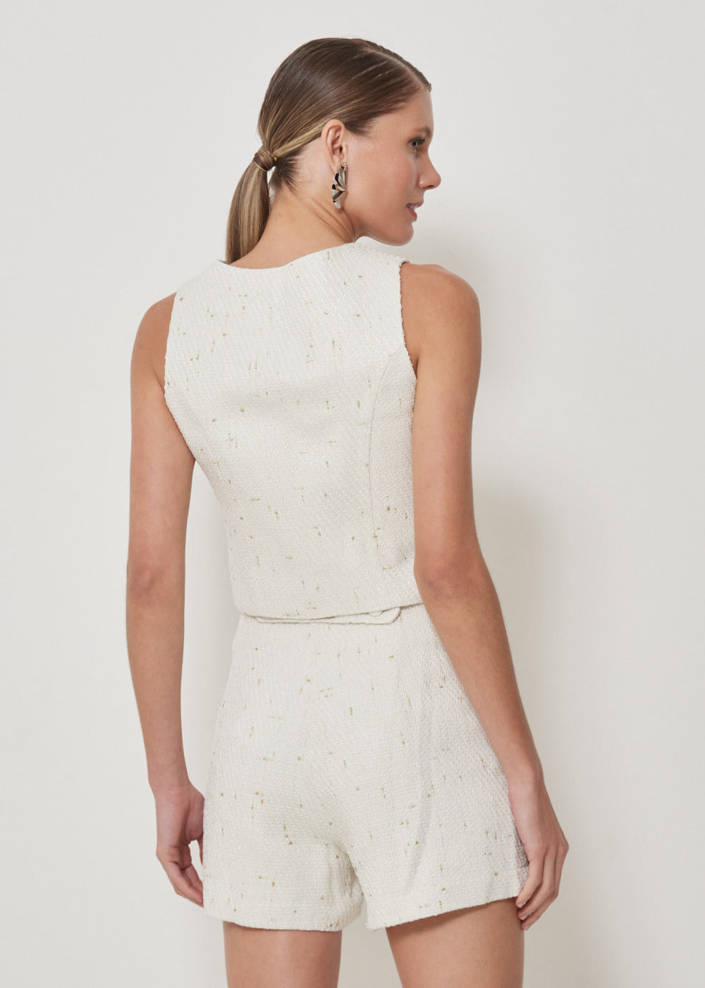 22.50.3502OFW SHORTS TWEED C/ DETALHE BRILHO - HIGHLINE