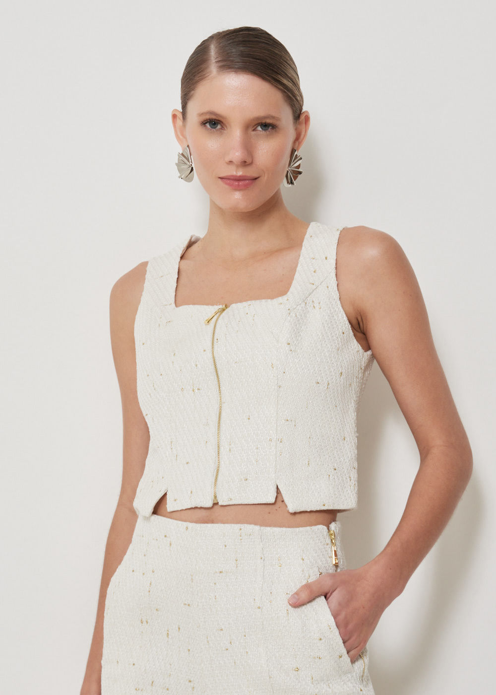 28.40.3502OFW REGATA CORSET TWEED C/ DETALHE BRILHO - HIGHLINE