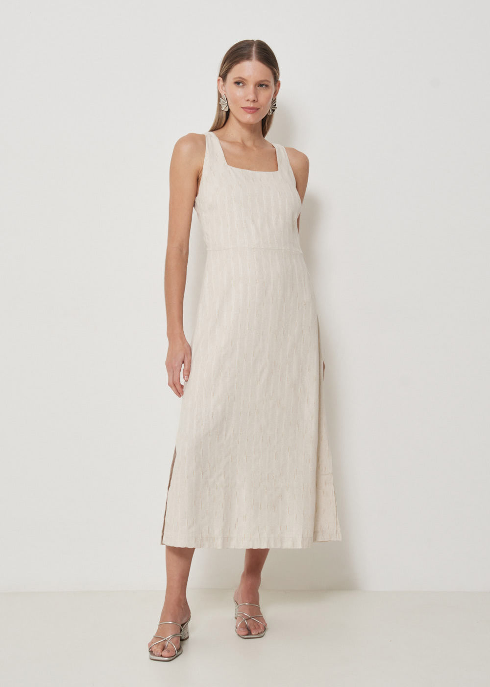 53.11.3503ARE VESTIDO MIDI  FENDAS LATERAIS