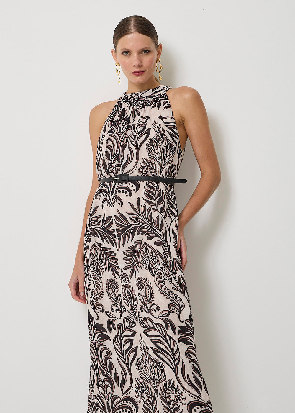 53.50.3514HAI VESTIDO LONGUETE ESTAMPA LIGHT LEAVES