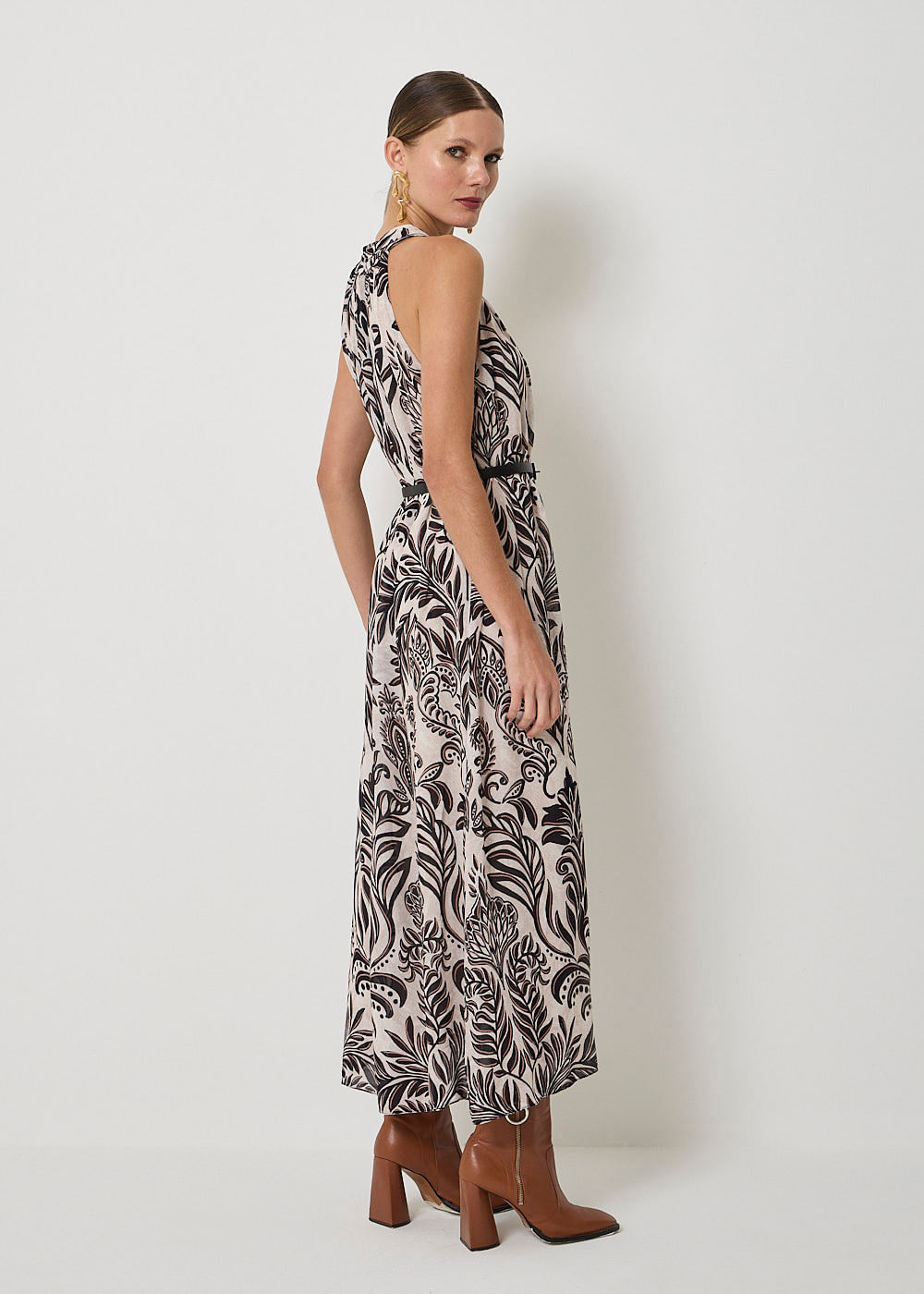 53.50.3514HAI VESTIDO LONGUETE ESTAMPA LIGHT LEAVES