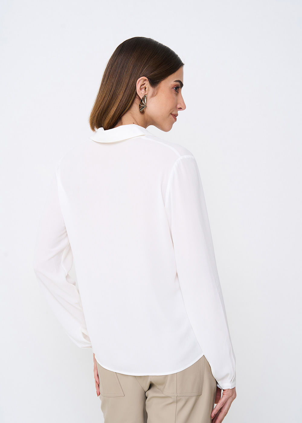 55.40.3502OFW CAMISA CHIFFON M/L COM BOTÕES