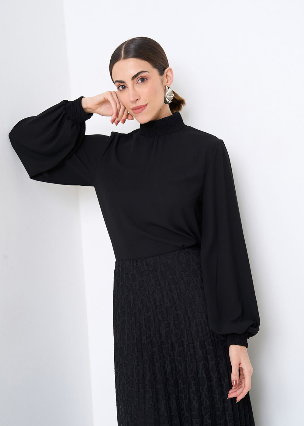 56.40.3504PTO BLUSA M/L LASTEX GOLA