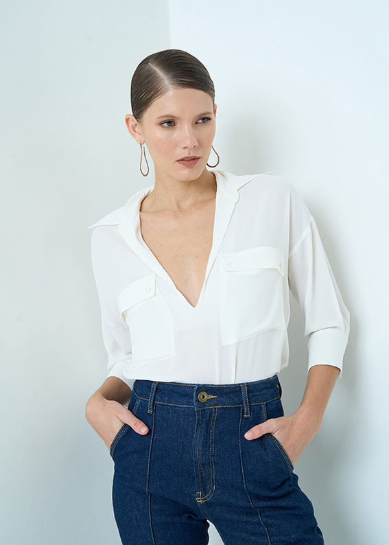 56.40.3505OFW BLUSA M/L DECOTE V BOLSOS