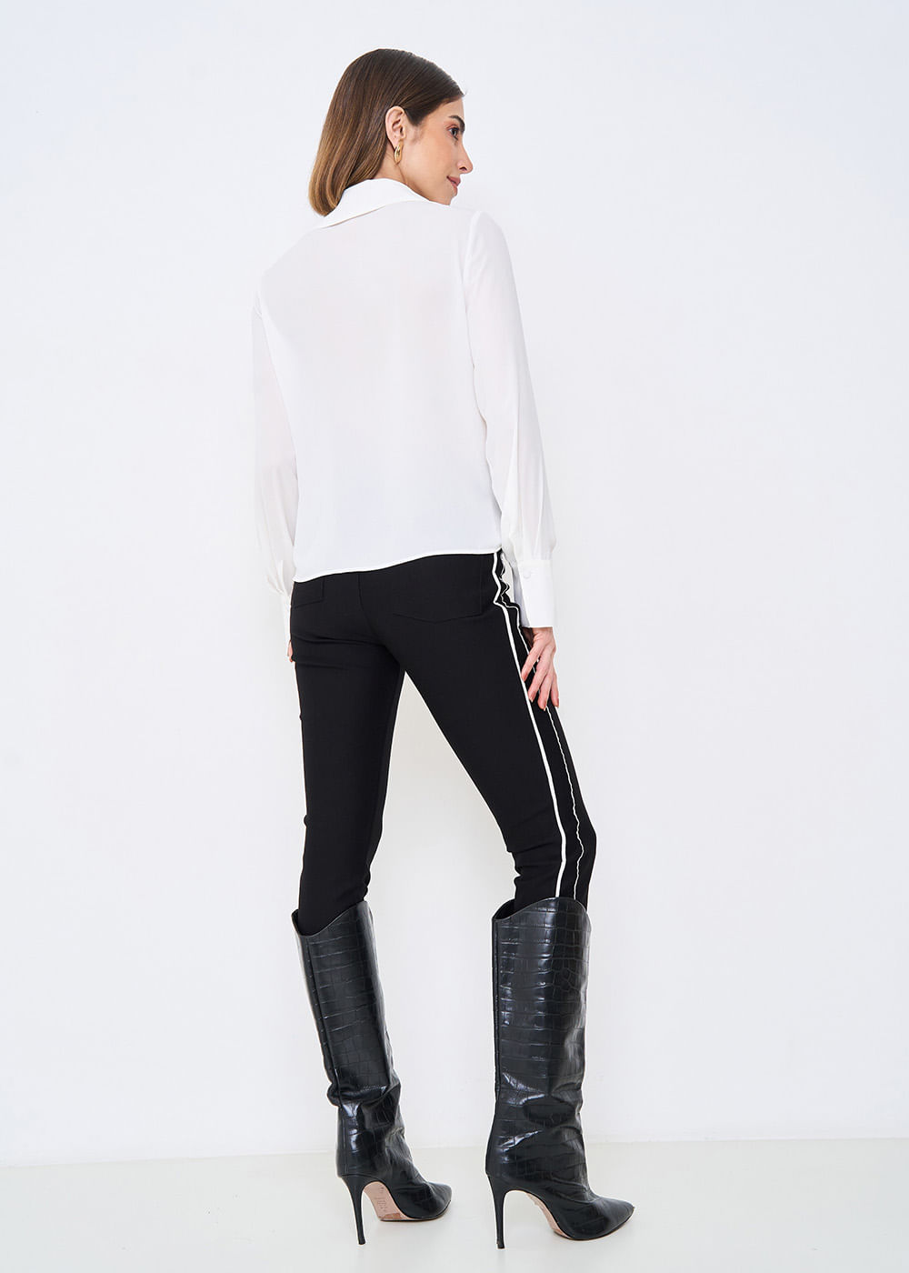 62.20.3501PTO CALÇA LEGGING MALHA BICOLOR