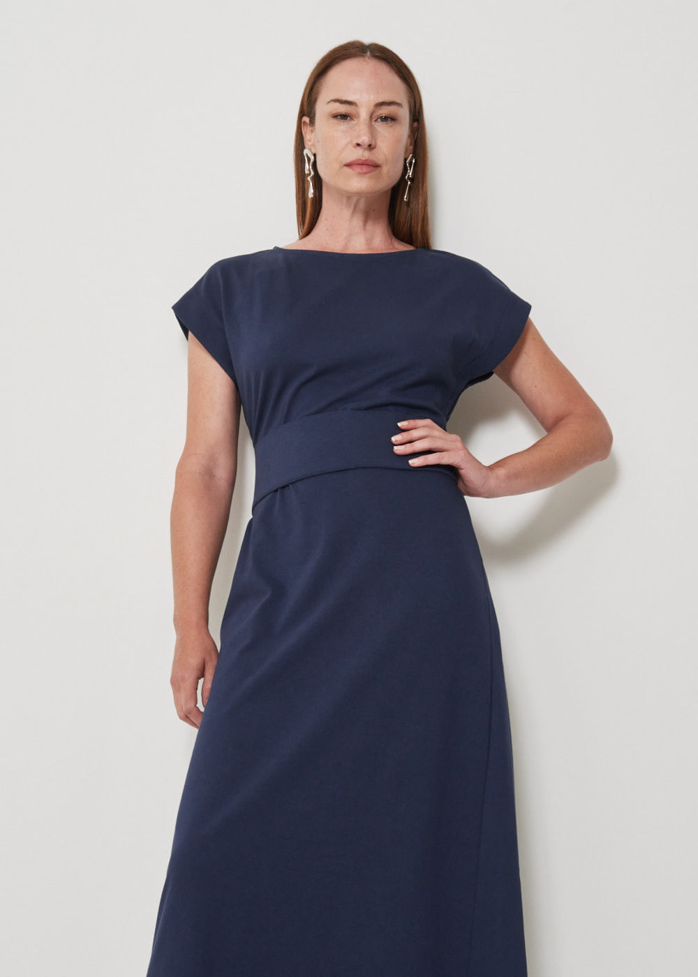 63.40.3503MAR VESTIDO LONGO MALHA COM CINTO