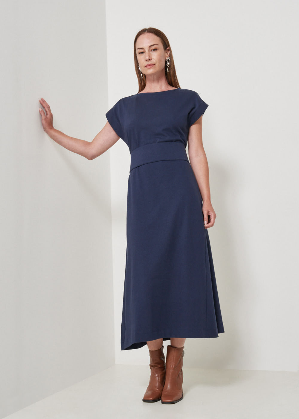 63.40.3503MAR VESTIDO LONGO MALHA COM CINTO